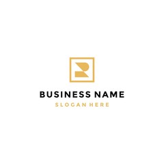 absract Geometric initial letter R logo