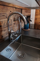 Scandinavian living style. Wooden background. 