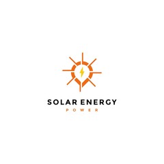 Solar energy with pin point logo