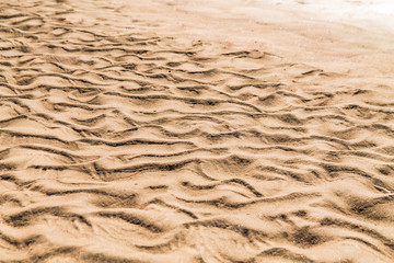 Golden waves texture of sand dunes on river bank