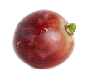 Fresh red grapes with drops isolated on white background