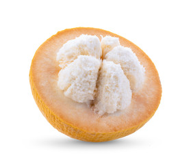 half santol fruit isolated on white background