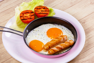 Fire egg with sausage