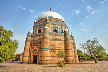 Tomb of Shah Rukn-e-Alam in Multan, Pakistan - obrazy, fototapety, plakaty