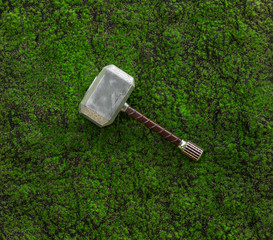 viking hammer on the grass