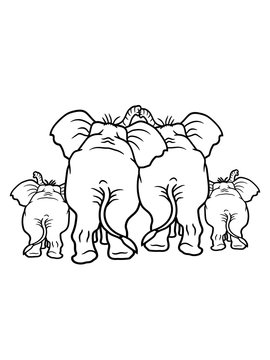 elefanten familie liebe paar pärchen 2 baby kind kleines kalb junges mutter mama vater papa clipart design comic cartoon cool lustig dickhäuter rüssel spazieren