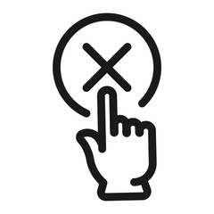 press disable - minimal line web icon. simple vector illustration. concept for infographic, website or app.