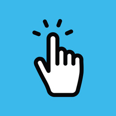 Hand clicking vector icon. Finger pointer.