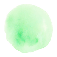 Green round watercolor on white background