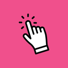 Hand clicking vector icon. Finger pointer.