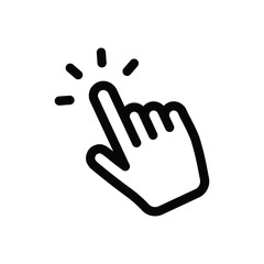 Hand clicking vector icon. Finger pointer.
