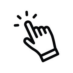 Hand clicking vector icon. Finger pointer.