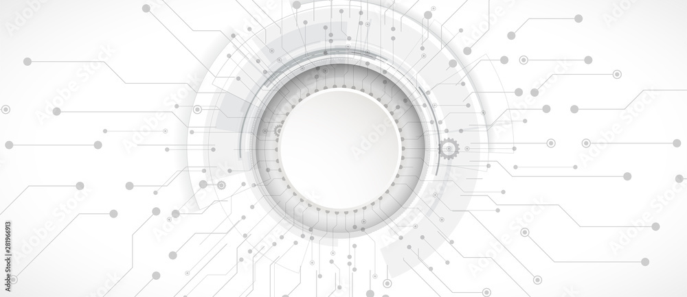 Wall mural abstract structure circuit computer technology business background