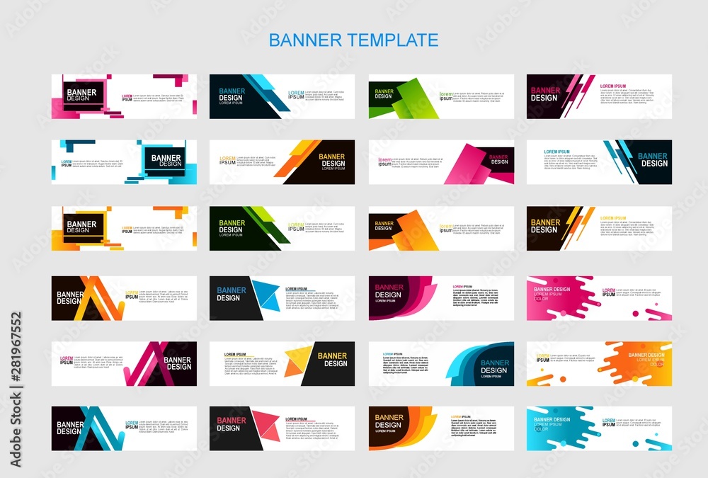 Wall mural bundle of 24 vector abstract design banner web template.