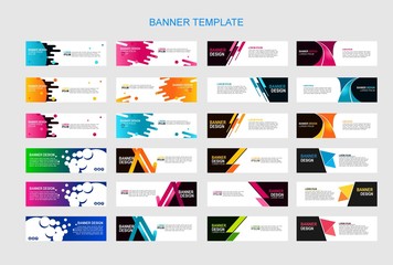 Bundle of 24 Vector abstract design banner web template.