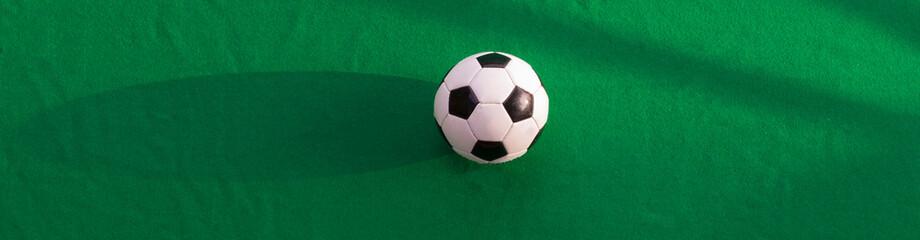 classic soccer ball on green background