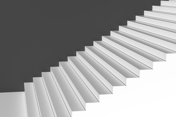 The stairway in the daylight with white background, 3d rendering.