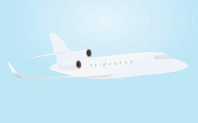 White airplane. vector illustration