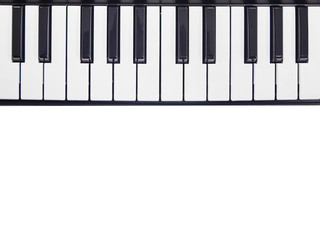 Fototapeta premium keys on piano keyboard. musical instrument with black and white keys.