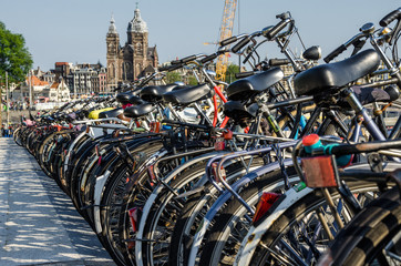 bicycle parking open air multi storey netherlands amsterdam