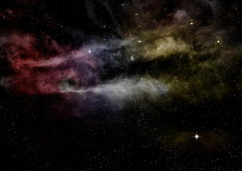 galaxy in a free space. 3D rendering