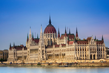 Fototapeta na wymiar Close up shot of the Hungarian Parliament building