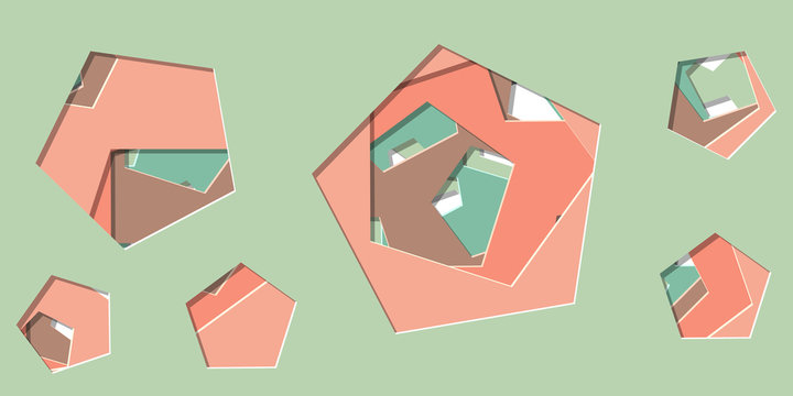 Abstract Generative Art color distributed polygone holes background illustration