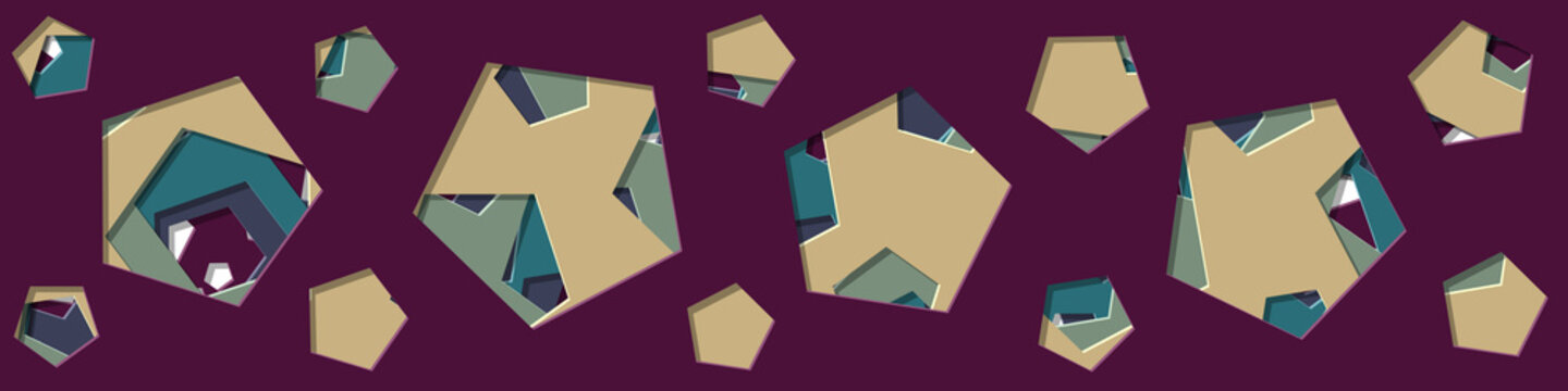 Abstract Generative Art color distributed polygone holes background illustration