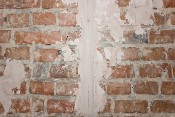 brick wall with plaster