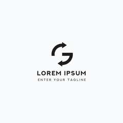 Logo Letter G Unique, Concept Letter G + Icon/Symbol Sync.