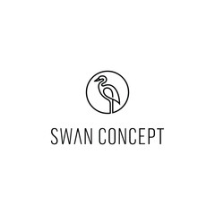 circle line logo with swan design concept