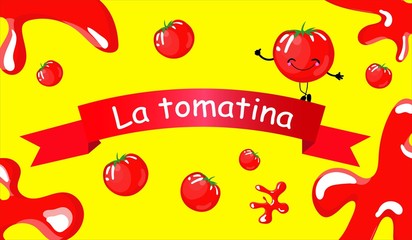Astract images for la tomatina festival of spain.