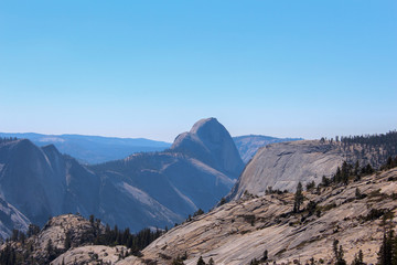 Yosemite National Park -  Olmsted Point  - View of Half Dome via Tioga Pass, California, USA