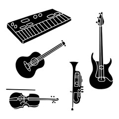 Vector illustration musical instruments