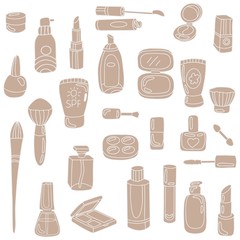 Vector illustration of cosmetic elements. 