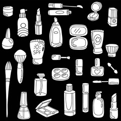 Vector illustration of cosmetic elements. 