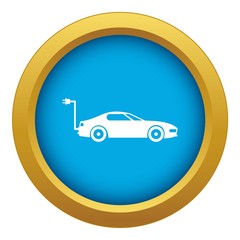 Obraz premium Electric car icon blue vector isolated on white background for any design