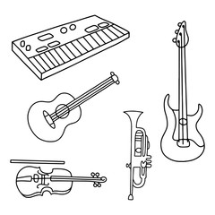 Vector illustration musical instruments
