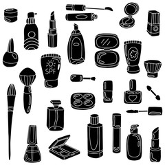 Vector illustration of cosmetic elements. 