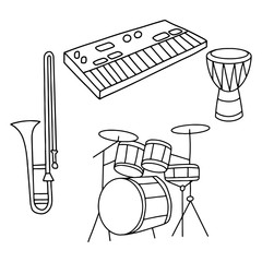 Vector illustration musical instruments