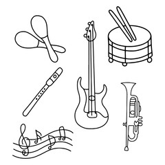 Vector illustration musical instruments