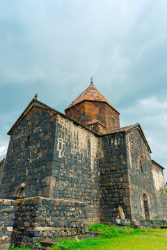 view of Sevanavank monastery from below, sight of Armenia