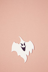 Top view of Halloween decoration with plastic bats. Party, invitation, halloween decoration