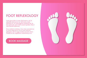 foot massage banner for advertising pink color
