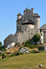 Fototapeta na wymiar The royal Castle Bobolice, one of the most beautiful fortresses on the Eagles Nests trail in Poland.
