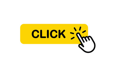 Click here button with hand clicking icon