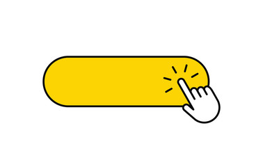 Click here button with hand clicking icon