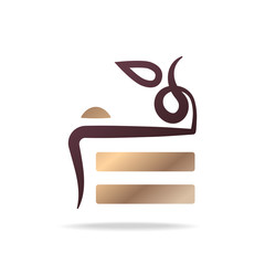 Luxury cake logo design. Vector image.