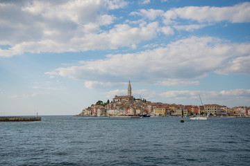 Fototapeta na wymiar Korcula, Old Town, harbor at the seafront, Croatia