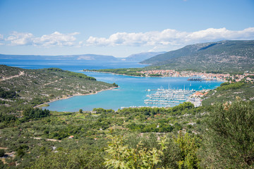 Naklejka na ściany i meble Panoramic view to the Losinj island, Croatia